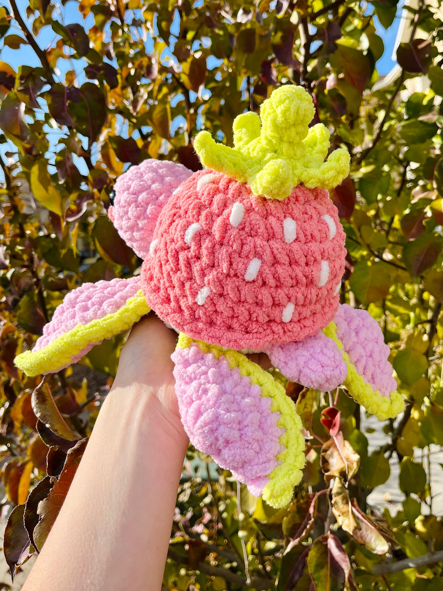 Crochet Strawberry Sea Turtle