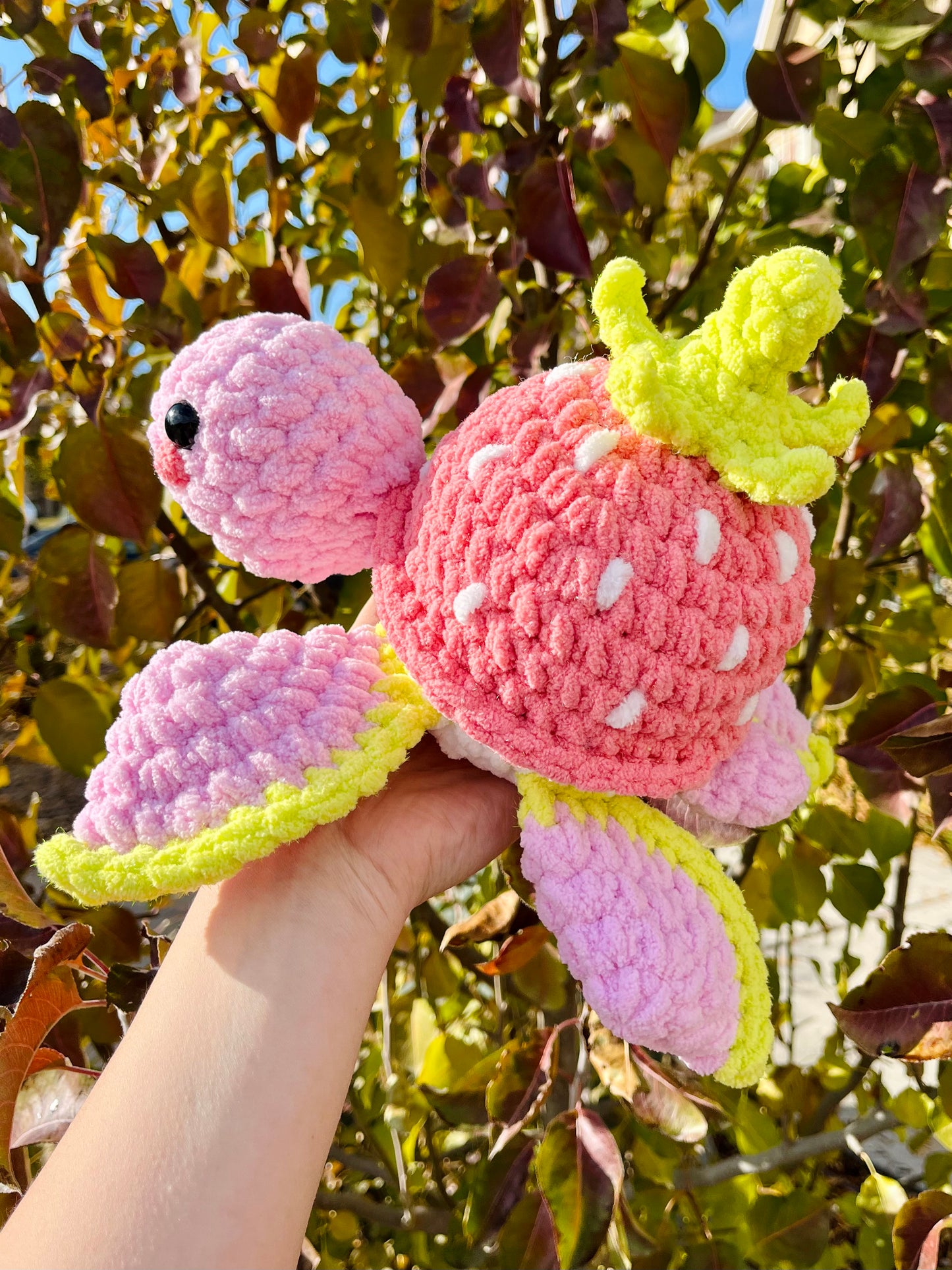 Crochet Strawberry Sea Turtle
